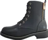 A black lace-up boot with a side zipper and gold accents. Anteprima dell’immagine prodotto