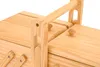 A close-up view of a wooden sewing box. Podgląd zdjęcia produktu