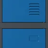 A close-up view of two blue metal lockers, one above the other, separated by a gray horizontal bar. Anteprima dell’immagine prodotto