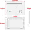Diagrams showing the dimensions of an LED bathroom mirror. Náhľad obrázku produktu