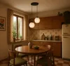 Moderne hanglamp met 2 lampen, zwart, met witte glazen Productafbeelding-voorbeeld 3