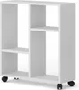 A white shelving unit with wheels on a white background. Náhled obrázku produktu