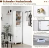 Hoher weißer Badezimmerschrank mit Regalen und Schublade Produktbild-Vorschau 4