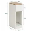 A diagram showing the dimensions of a narrow nightstand with a drawer and shelf. Produktbild-Vorschau