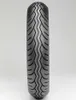 A single motorcycle tire shown from the front. Podgląd zdjęcia produktu
