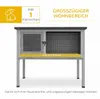 PawHut Hasenstall Kaninchenstall aus Tannenholz Winterfest Produktbild-Vorschau 4