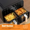 Heißluftfritteuse XXL doppel Airfryer 2600W / 9L (2x 4,5L Produktbild-Vorschau 9