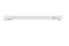 A white telescopic clothes drying rack is shown against a white background. Voir les images du produit