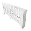 A white radiator cover with a decorative pattern. Produktbild-Vorschau
