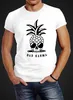 Herren T-Shirt Totenkopf Ananas Bad Karma Sonnenbrille Produktbild-Vorschau 3