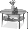 Table basse ronde TODOR - blanc / noir Voir les images du produit 3