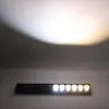 A black light bar with multiple LEDs is shown on a wall, casting a gradient of light onto the wall above it, ranging from white to warm yellow. Podgląd zdjęcia produktu