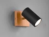 Trio Applique murale à 1 flamme MARLEY noir mat avec bois Voir les images du produit 5