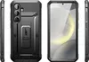 A product shot of a black phone case with a kickstand, shown from multiple angles. Náhled obrázku produktu