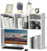 A white desk organizer shelf unit with books, a computer monitor, keyboard, mouse, and decorative items. Náhled obrázku produktu