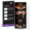 A product box with installation instructions for a screen protector is shown next to a smartphone with a screen protector applied. Produktbild-Vorschau