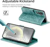Samsung Galaxy S24 5G Custodia in pelle Portafoglio Verde Anteprima dell’immagine prodotto 4