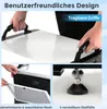 A collage of images showing features of a dehumidifier, including handles, a mesh filter, and adjustable feet. Podgląd zdjęcia produktu