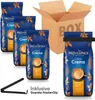 Four bags of MÖVENPICK coffee beans are displayed with a cardboard box and a coffee clip. Produktbild-Vorschau