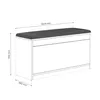 A line drawing of a shoe cabinet with dimensions indicated. Produktbild-Vorschau