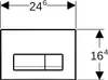 A technical drawing of a flush plate with dimensions. Produktbild-Vorschau