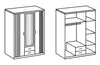 Kleiderschrank - 135 x 199 cm - 3 Türen - Artisan Eiche Produktbild-Vorschau 3
