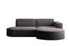 A dark gray sectional sofa with rounded edges and corduroy fabric, shown against a white background. Produktbild-Vorschau