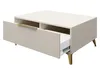 A white coffee table with a drawer pulled out, showing gold metal legs and a gold handle. Náhľad obrázku produktu