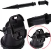 Collage of close-up shots showing parts of a black garden spotlight and its accessories. Produktbild-Vorschau