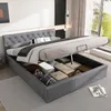 MODFU Hydraulisches Boxspringbett 140x200cm mit Bettkasten, Produktbild-Vorschau 1