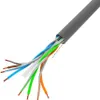 A close-up of a gray network cable with its internal wires exposed. Anteprima dell’immagine prodotto