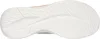 The underside of a white sneaker with an orange accent. Voir les images du produit