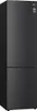 A full-shot of a black LG refrigerator. Produktbild-Vorschau