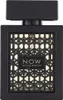 A product shot of a black perfume bottle with a gold patterned insert. Voir les images du produit