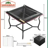 GARDEBRUK® Brasero Extérieur carré 45x45 cm en acier pour Voir les images du produit 4