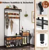 COSTWAY Věšák na kabáty s lavicí na boty, 178 cm vysoký Náhled obrázku produktu 6