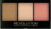 A makeup palette with three shades: bronzer, highlighter, and blush. Produktbild-Vorschau