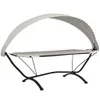 vidaXL Outdoor-Loungebett mit Dach Creme Stahl und Produktbild-Vorschau 1