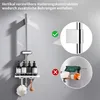 Homelody Drążek prysznicowy ze stali nierdzewnej z półką, Podgląd zdjęcia produktu 11