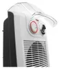 Close-up of the top part of a white electric heater, showing the control panel and a transparent handle. Anteprima dell’immagine prodotto