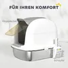 Kuweta dla kota PawHut ze stali nierdzewnej z pokrywą, Podgląd zdjęcia produktu 7