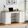 Schreibtisch MANAGER, weiß/eiche - Bürotisch mit 4 Produktbild-Vorschau 3