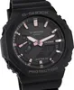A close-up, studio shot of a black G-Shock watch with rose gold accents. Voir les images du produit