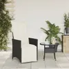 vidaXL Gartensessel Verstellbar mit Kissen Schwarz Poly Produktbild-Vorschau 3