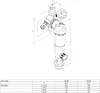 A technical drawing of a pressure reducer/backwash filter with a table of dimensions. Anteprima dell’immagine prodotto