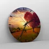 Wanduhr - Rund - Glasuhr - Baum Wiese Blume - 40x40cm - Produktbild-Vorschau 4