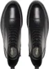A top-down view of a pair of black leather boots. Produktbild-Vorschau