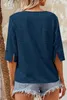 Damenmode Kurzarm-T-Shirt mit V-Ausschnitt, einfarbig, Produktbild-Vorschau 3