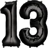 13. Geburtstag Deko schwarz silber Party Dekoration Set Produktbild-Vorschau 3