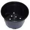 A black plastic plant pot with drainage holes. Podgląd zdjęcia produktu